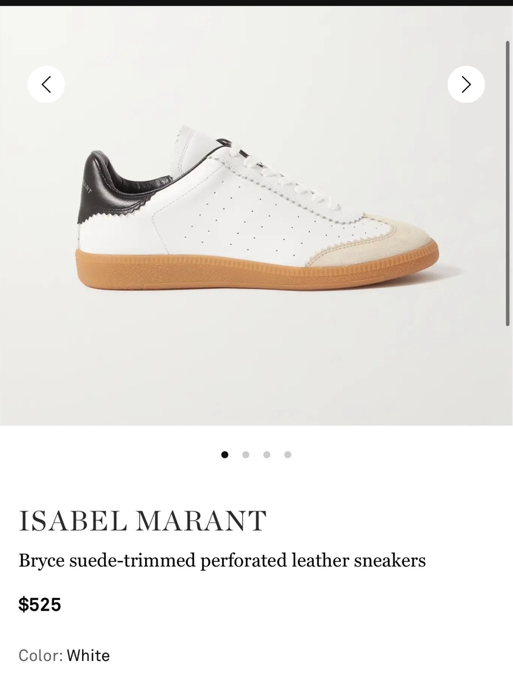 Isabel Marant Bryce suede-trimmed perforated leather sneakers